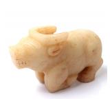 Lot 317 Chinese Heavy White Hardstone Bull