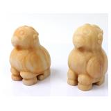 Lot 319 Pair of Chinese Hardstone Carved Birds