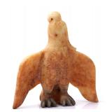 Lot 320 Chinese Red & White Hardstone Bird in Flight