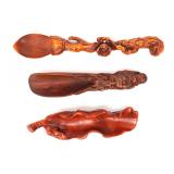 Lot 334 Three Intricately Carved Boxwood Spoons