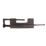 Lot 341 Enormous Asian Iron Slide Lock & Key