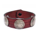 Lot 14 Handmade Leather and Nickel Cuff Bracelet