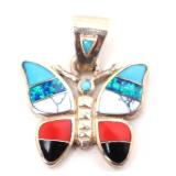 Lot 23 Beautiful Native American Sterling Butterfly Pendant