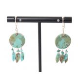 Lot 27 Gorgeous Pair of Turquoise Zuni Earrings