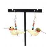 Lot 33 Fine Pair of Zuni Hummingbird Earrings