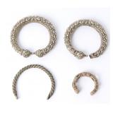 Lot 138 Four Assorted Metal Bracelets, 20th c.