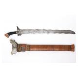 Lot 43 MOP Moro Kris Dagger w Scabbard