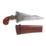 Lot 46 Fine Moro Punal or Gunong Dagger w Scabbard