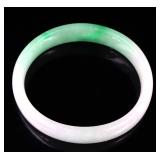 Lot 111 Lovely Chinese White & Green Jade Bangle