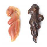 Lot 119 Two Chinese Stone Zoomorphic Stone Pendants