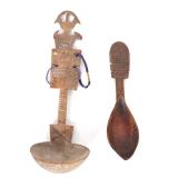 Lot 123 Two Tribal Wood Carved Spoons