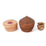 Lot 145 Lot of Three Handmade Mexican Baskets