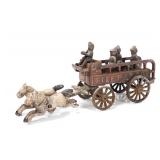 Lot 148 Cast Iron Toy Fire Patrol Wagon