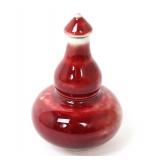 Lot 249 Chinese Ox Blood Gourd Shaped Snuff Bottle