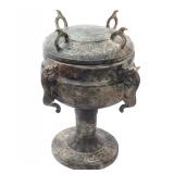 Lot 275 Chinese Archaistic Style Bronze Pedestal Censer