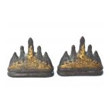 Lot 334 Chinese Metal Mountain Peak Brush Holders