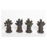 Lot 339 Four Bronze Chinese Warrior and Musician