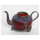 Lot 342 Chinese Hardstone and Cloisonne Teapot