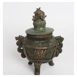 Lot 381 Chinese Green Glazed Censer