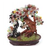 Lot 404 Lovely Chinese Bonsai Style Tree, Colored Glass