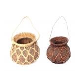 Lot 450 Two Hand Wrapped Filipino Coconut Baskets