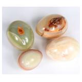 Lot 490 Group of Polished Green Onyx Stone Eggs