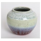 Lot 502 Eggshell Ceramic Tri-Colored Pot
