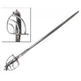 Lot 23 Early European Half-Basket Cavalry Broad Sword, 17th c.