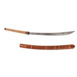 Lot 51 Burmese Dha Sword w Scabbard