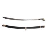 Lot 63 Etched Caucasian Shaska Sword wNielloed Scabbard 18th C.