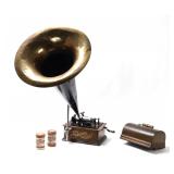Lot 221 Antique Original Edison Phonograph Military 8th N.Y.G., 1898