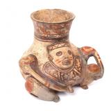 Lot 258 Costa Rican Pottery Urn Rattle, Erotic