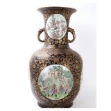 Lot 283 Massive Chinese Black & Gold Vase