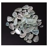 Lot 94 Gorgeous Aquamarine Carved Leaf Beads, 28g