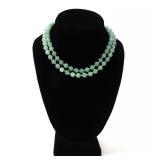 Lot 99 Chinese Light Green Jadeite Bead Necklace