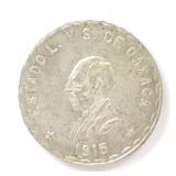 Lot 140 Rare Mexican Revolution 1915, Un Peso, Silver Coin Oaxaca