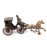 Lot 146 Vintage Style Cast Iron Horse & Carriage