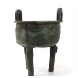 Lot 269 Archaistic Bronze Ding Ritual Food Vessel