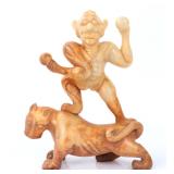 Lot 286 Chinese Hardstone Performer on Jaguar