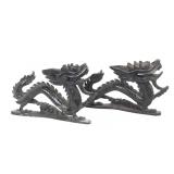 Lot 295 Pair of Chinese Hardstone Carved Dragons