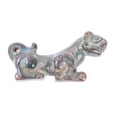 Lot 304 Chinese Bronze Jaguar Amulet or Plaque