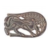 Lot 306 Chinese Bronze Feline in Combat Belt Plaque