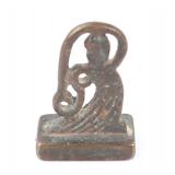 Lot 323 Chinese Bronze Guanyin Shaped Seal Stamp