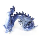 Lot 356 Chinese Blue & White Porcelain Dragon Figure