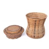 Lot 371 Nesting Rattan and Bamboo Baskets
