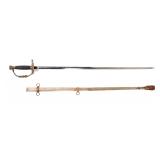 Lot 6 US Staff & Field Sword w Scabbard