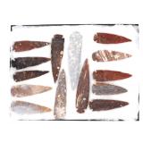 Lot 50 Fantastic Group of 14 Spear & Arrowheads