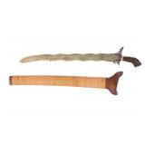 Lot 54 Philippines Moro Kris Sword w Inset Handle