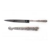 Lot 72 Silver Gaucho Knife w Scabbard
