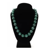 Lot 126 Beautiful Chinese Jade Sphere Bead Necklace